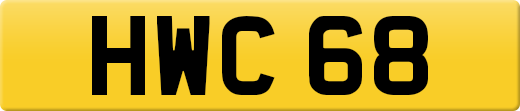 HWC 68 private number plate